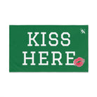 Kiss Here Lips Kiss Green | Mix & Match Soft Fun-Flirty Lovers’ Towels