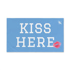 Kiss Here Lips Kiss Light Blue | Mix & Match Soft Fun-Flirty Lovers’ Towels