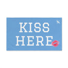 Kiss Here Lips Kiss Light Blue | Mix & Match Soft Fun-Flirty Lovers’ Towels