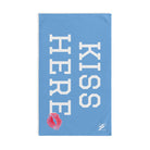 Kiss Here Lips Kiss Light Blue | Mix & Match Soft Fun-Flirty Lovers’ Towels