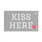 Kiss Here Lips Kiss Light Grey | Mix & Match Soft Fun-Flirty Lovers’ Towels
