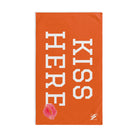 Kiss Here Lips Kiss Orange | Mix & Match Soft Fun-Flirty Lovers’ Towels