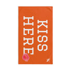 Kiss Here Lips Kiss Orange | Mix & Match Soft Fun-Flirty Lovers’ Towels