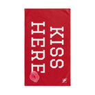 Kiss Here Lips Kiss Red | Mix & Match Soft Fun-Flirty Lovers’ Towels