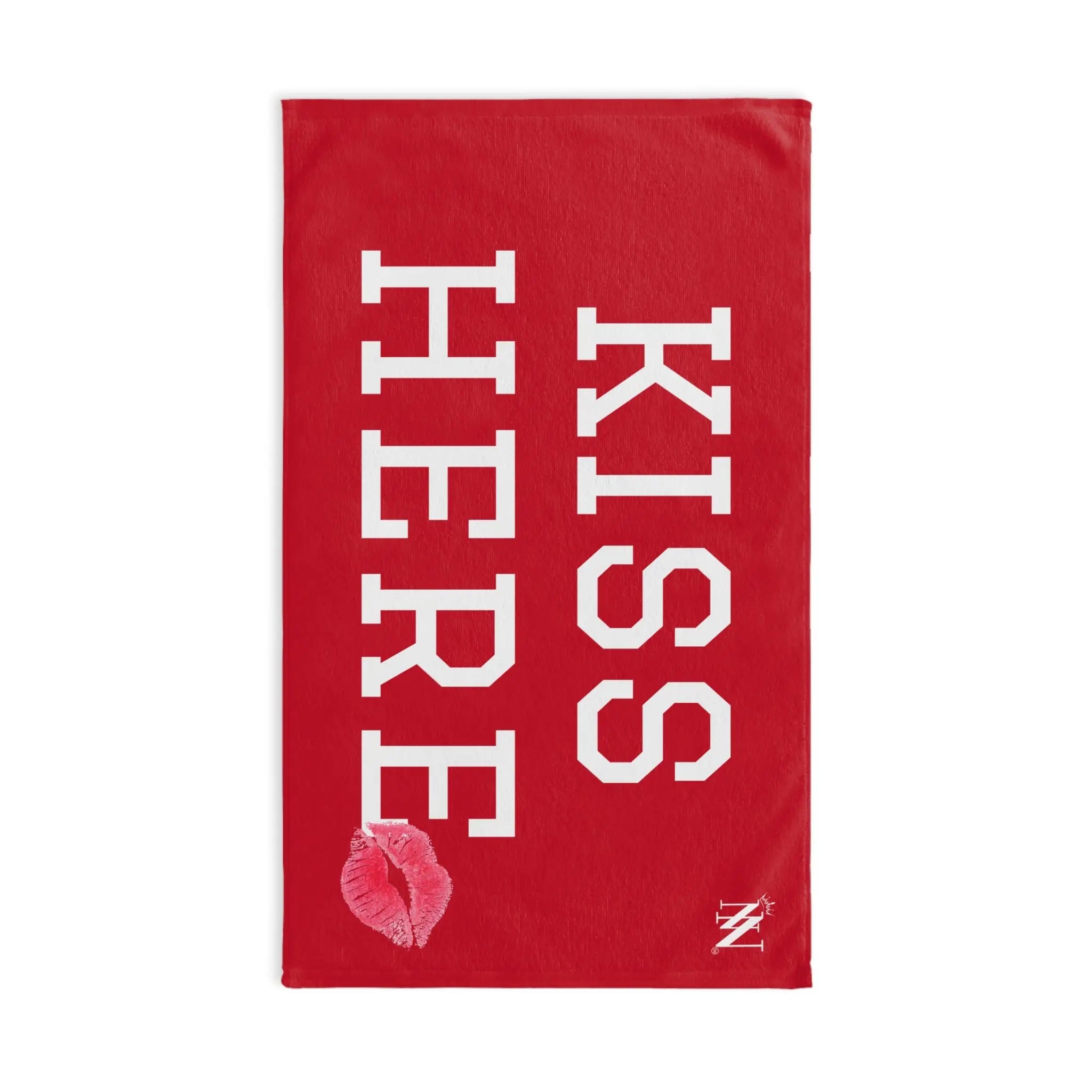 Kiss Here Lips Kiss Red | Mix & Match Soft Fun-Flirty Lovers’ Towels