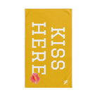Kiss Here Lips Kiss Yellow | Mix & Match Soft Fun-Flirty Lovers’ Towels