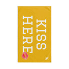 Kiss Here Lips Kiss Yellow | Mix & Match Soft Fun-Flirty Lovers’ Towels