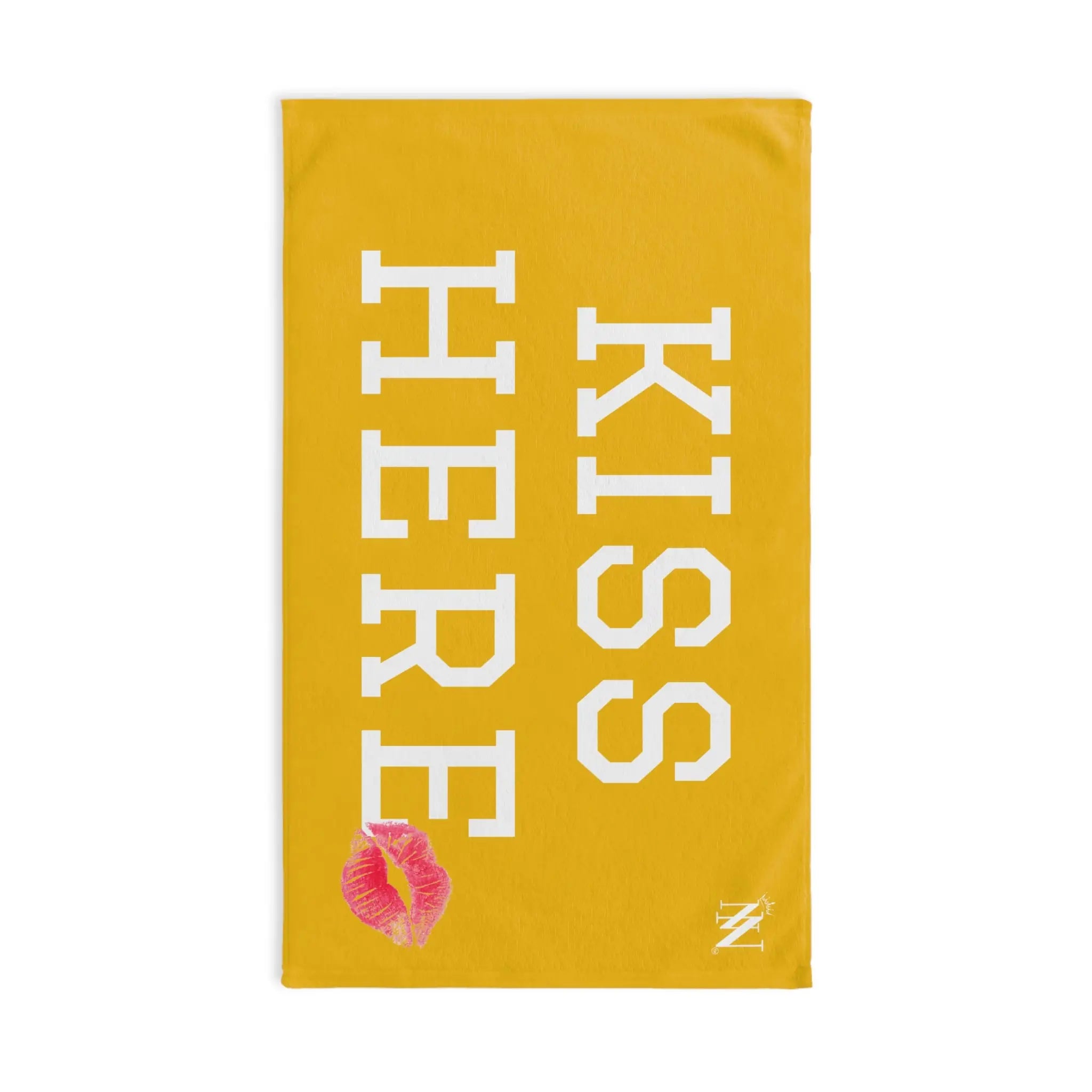 Kiss Here Lips Kiss Yellow | Mix & Match Soft Fun-Flirty Lovers’ Towels