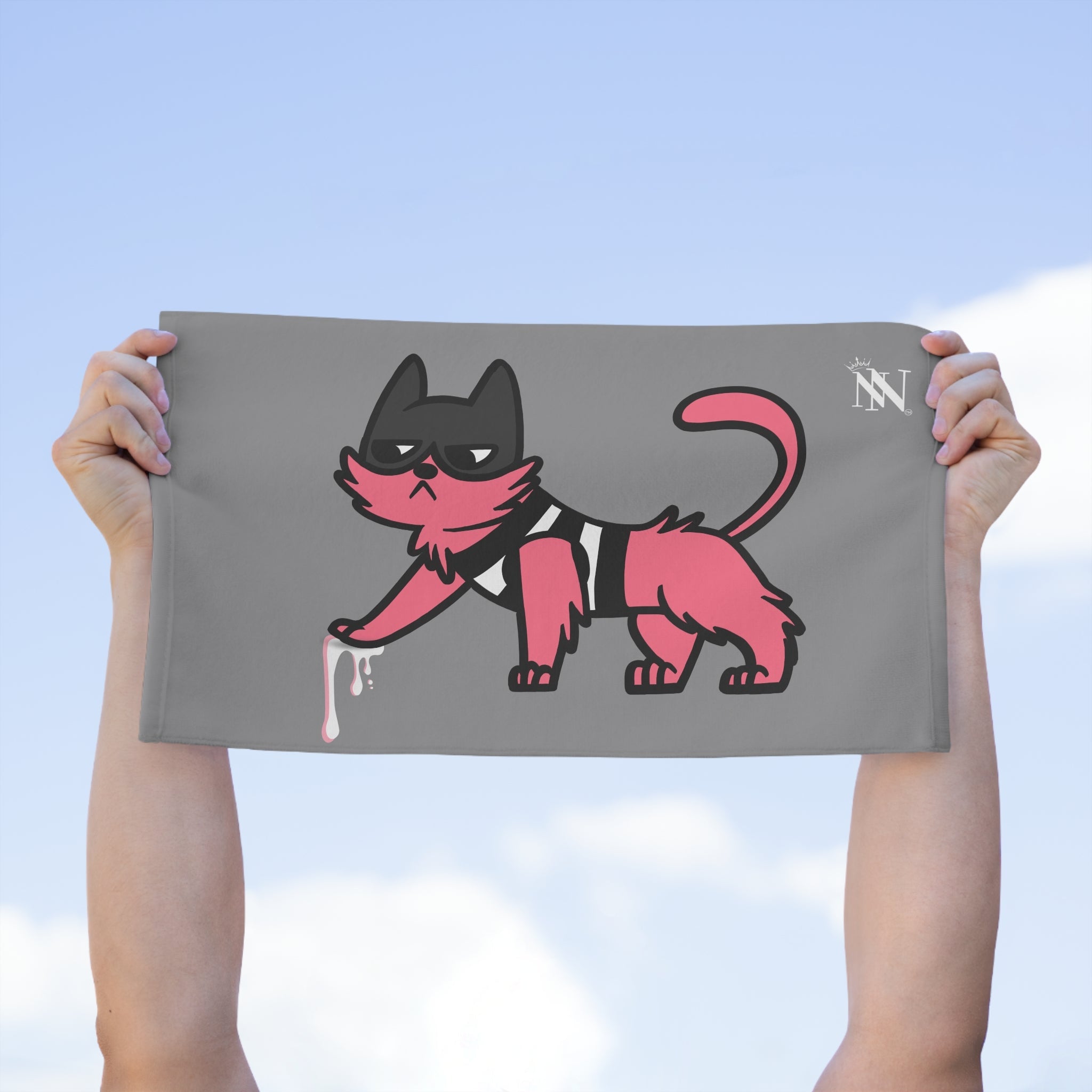 Kitty Bandit Grey | Mix & Match Soft Fun-Flirty Lovers’ Towels