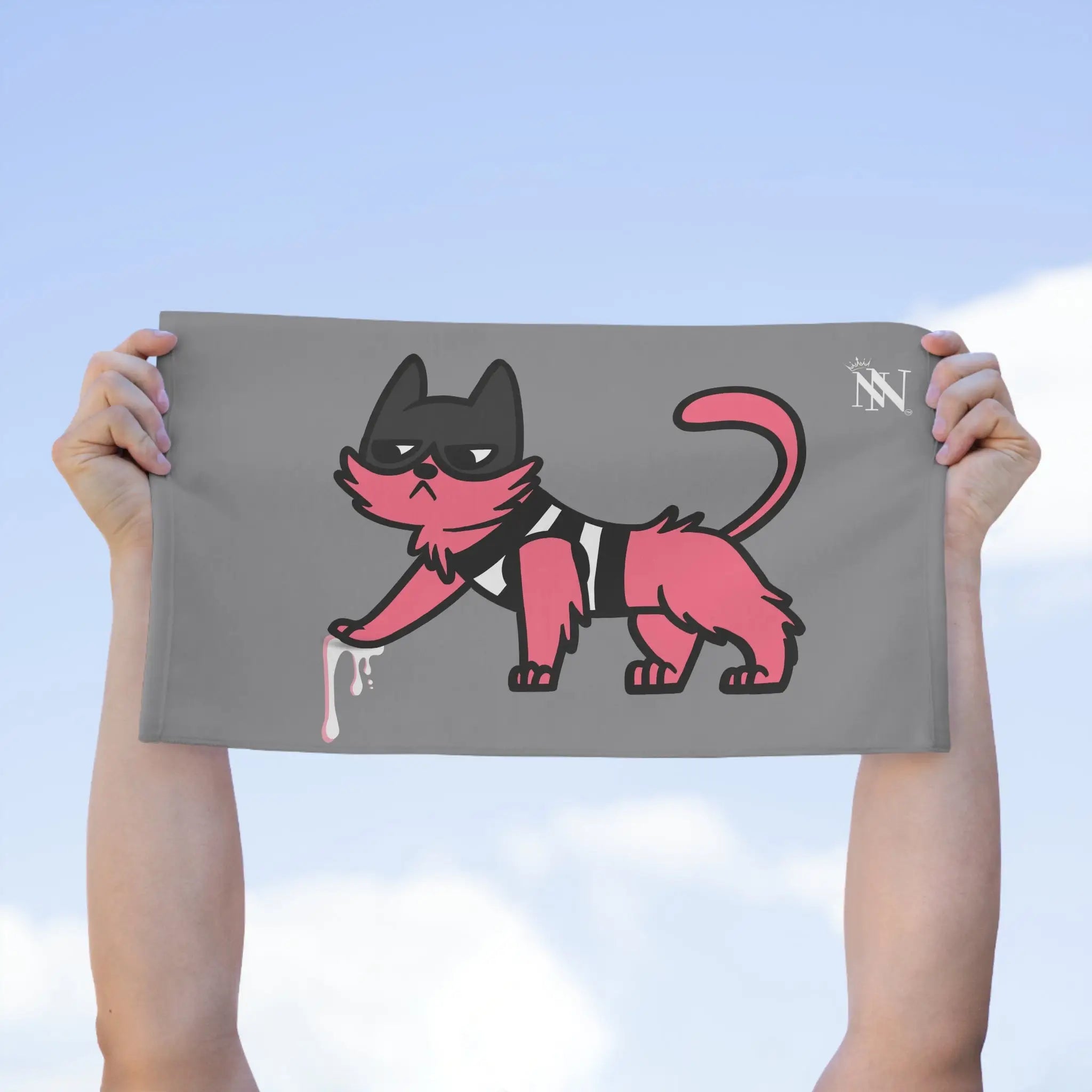Kitty Bandit Grey | Mix & Match Soft Fun-Flirty Lovers’ Towels