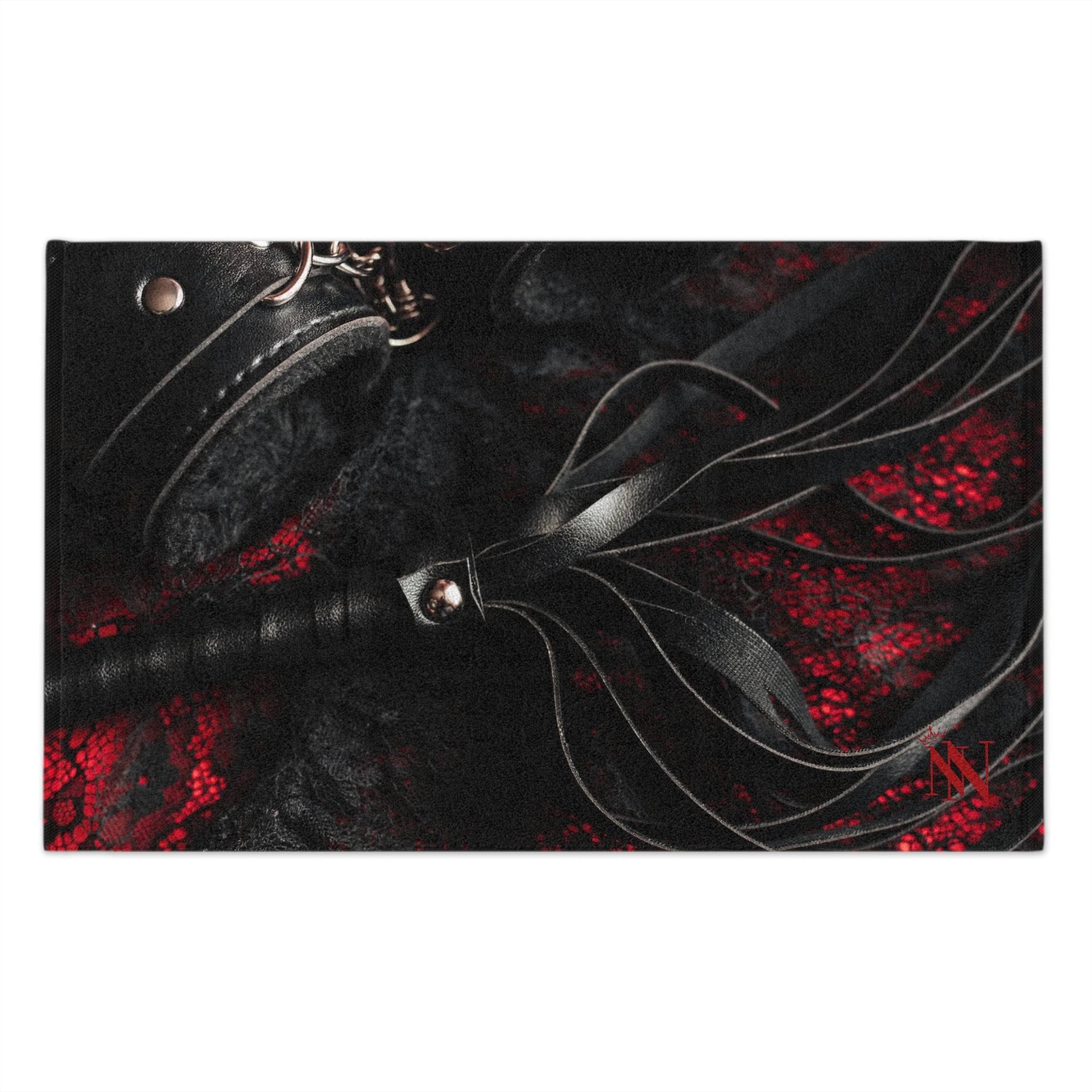 Leather & Red Lace Kinky | Mix & Match Soft Fun-Flirty Lovers’ Towels
