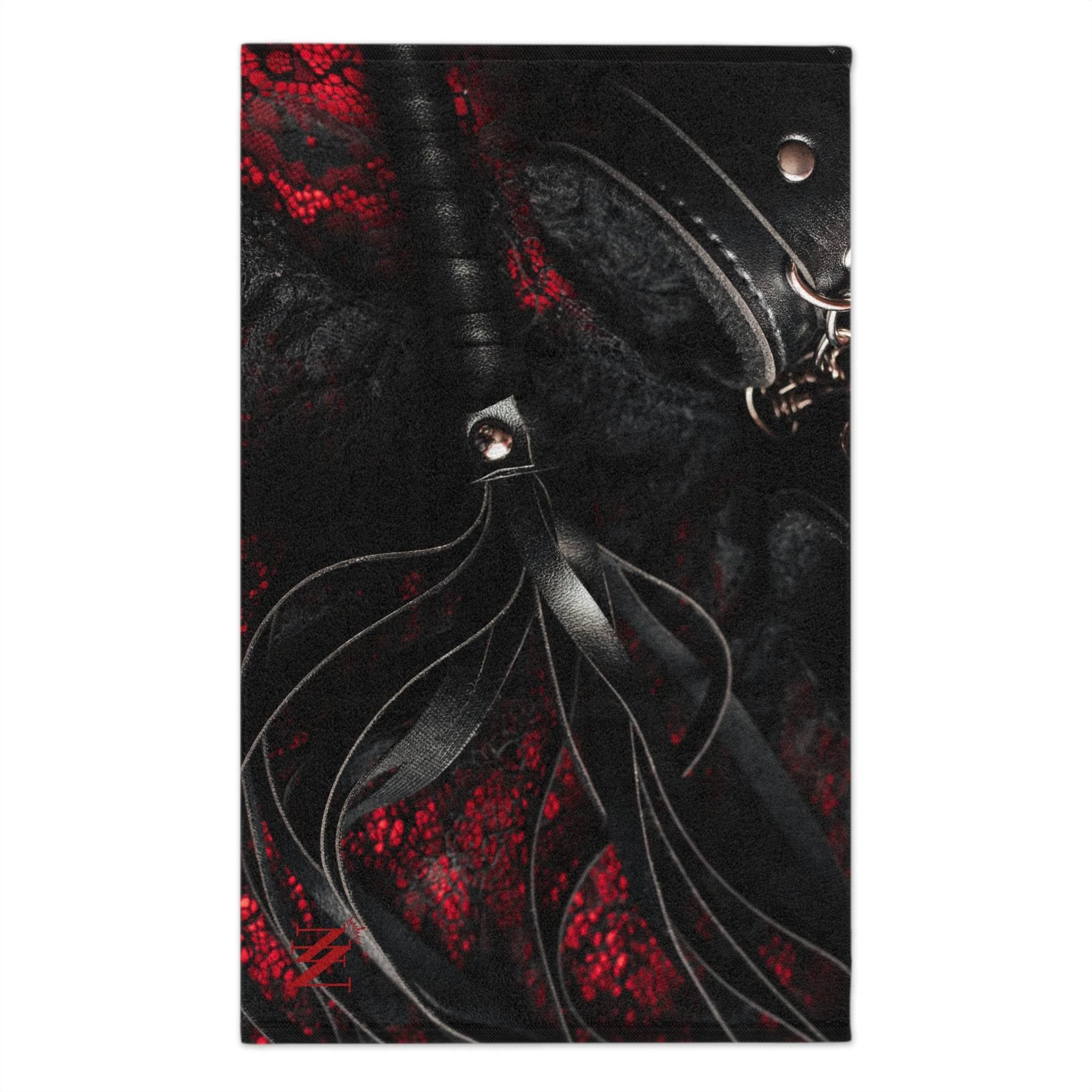 Leather & Red Lace Kinky | Mix & Match Soft Fun-Flirty Lovers’ Towels