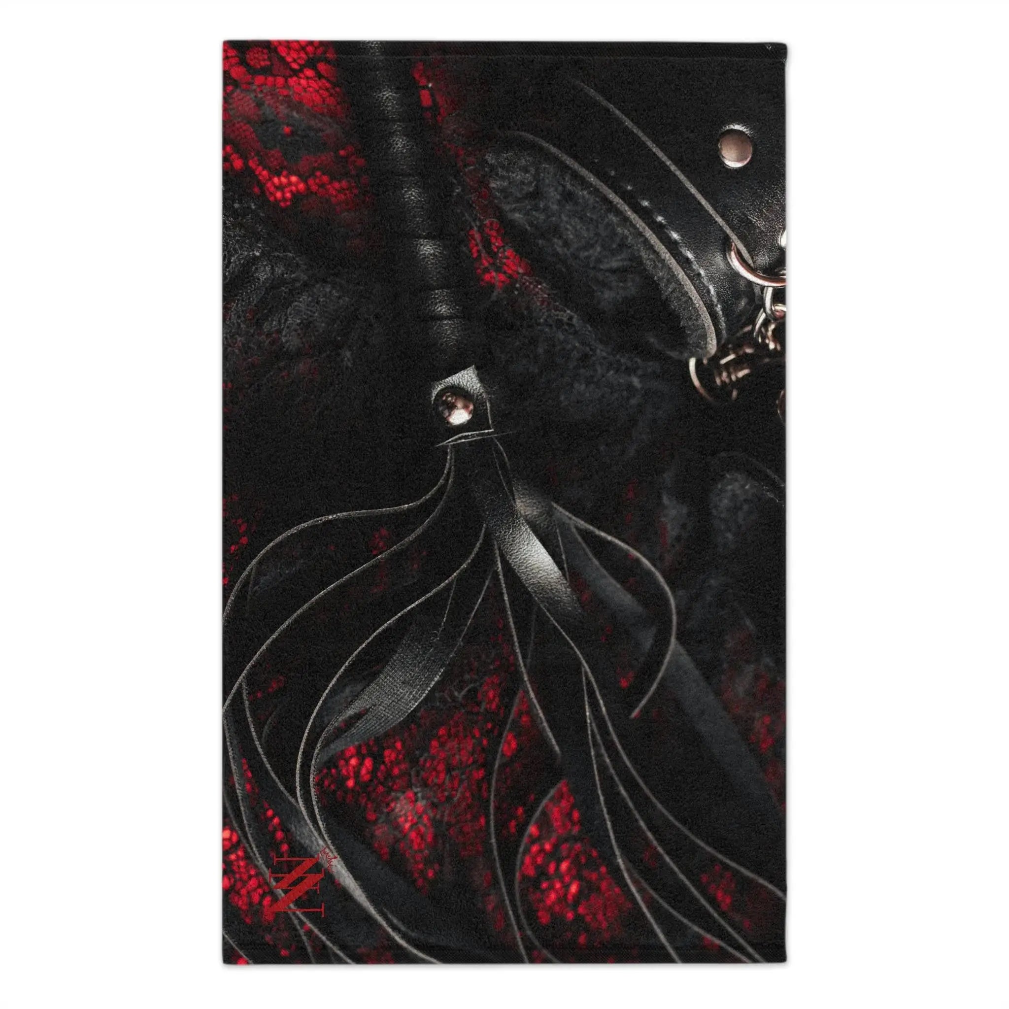 Leather & Red Lace Kinky | Mix & Match Soft Fun-Flirty Lovers’ Towels