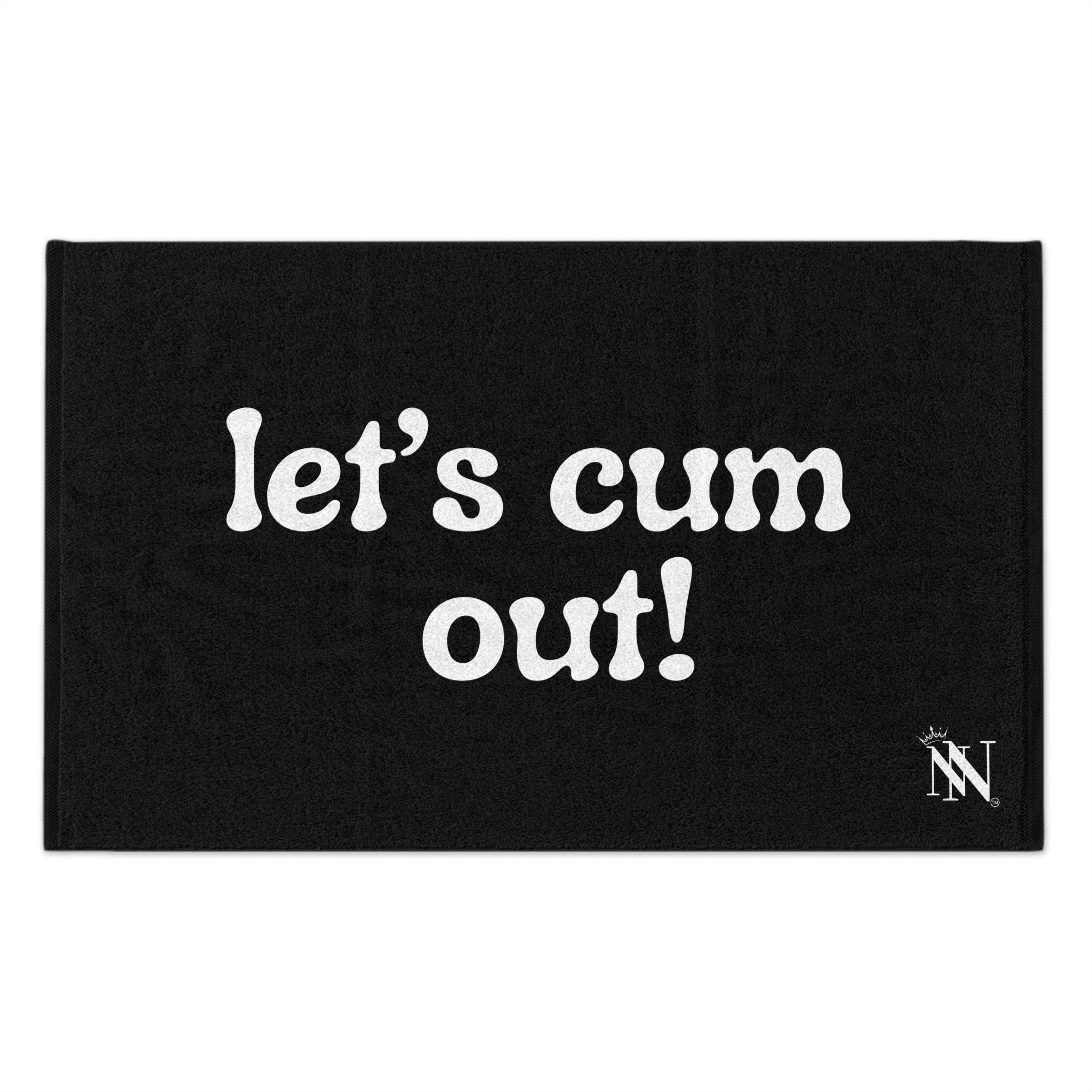 Let’s Cum Out! Black Mix & Match Soft Sex Towels | Flirty Lovers’ Gifts