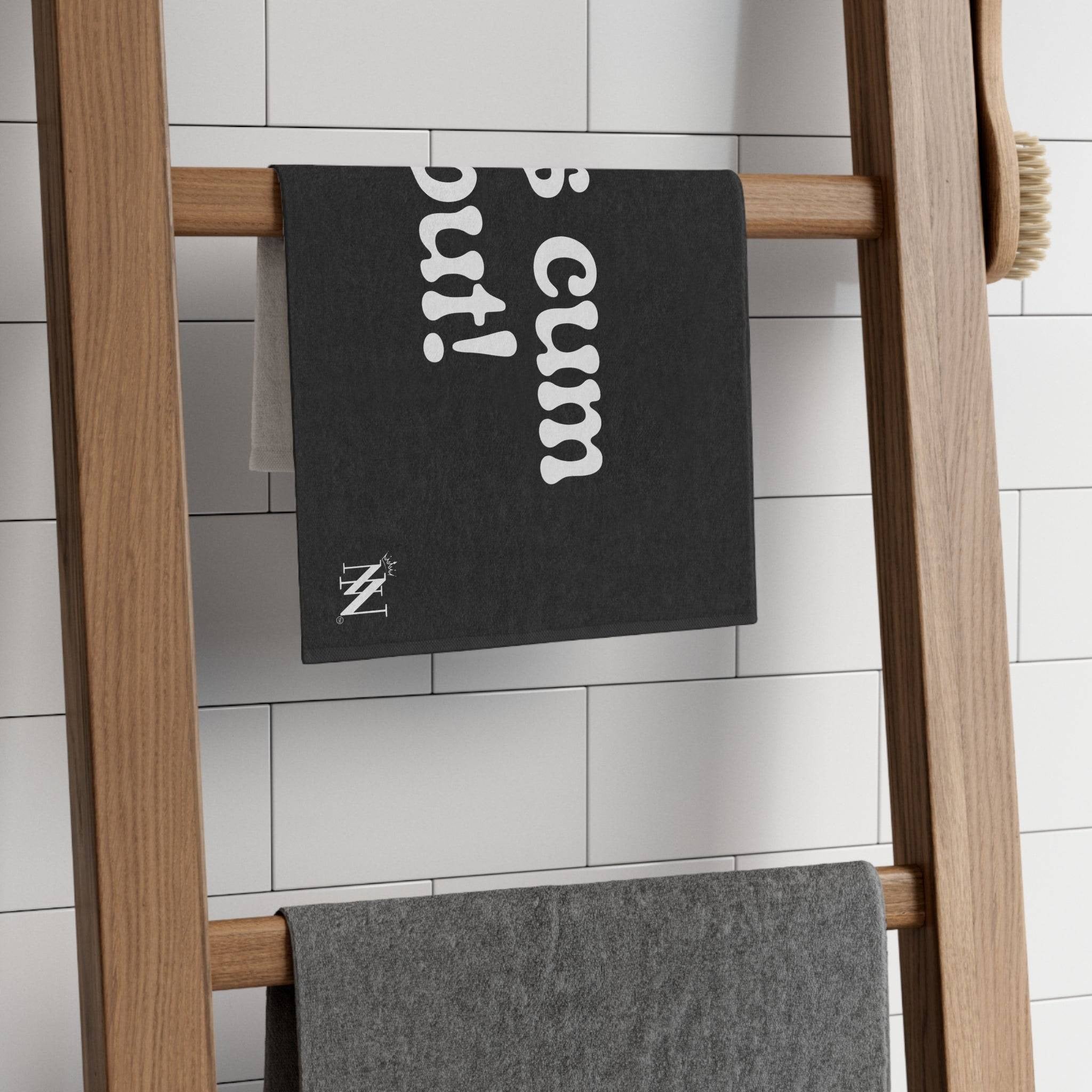 Let’s Cum Out! Black Mix & Match Soft Sex Towels | Flirty Lovers’ Gifts