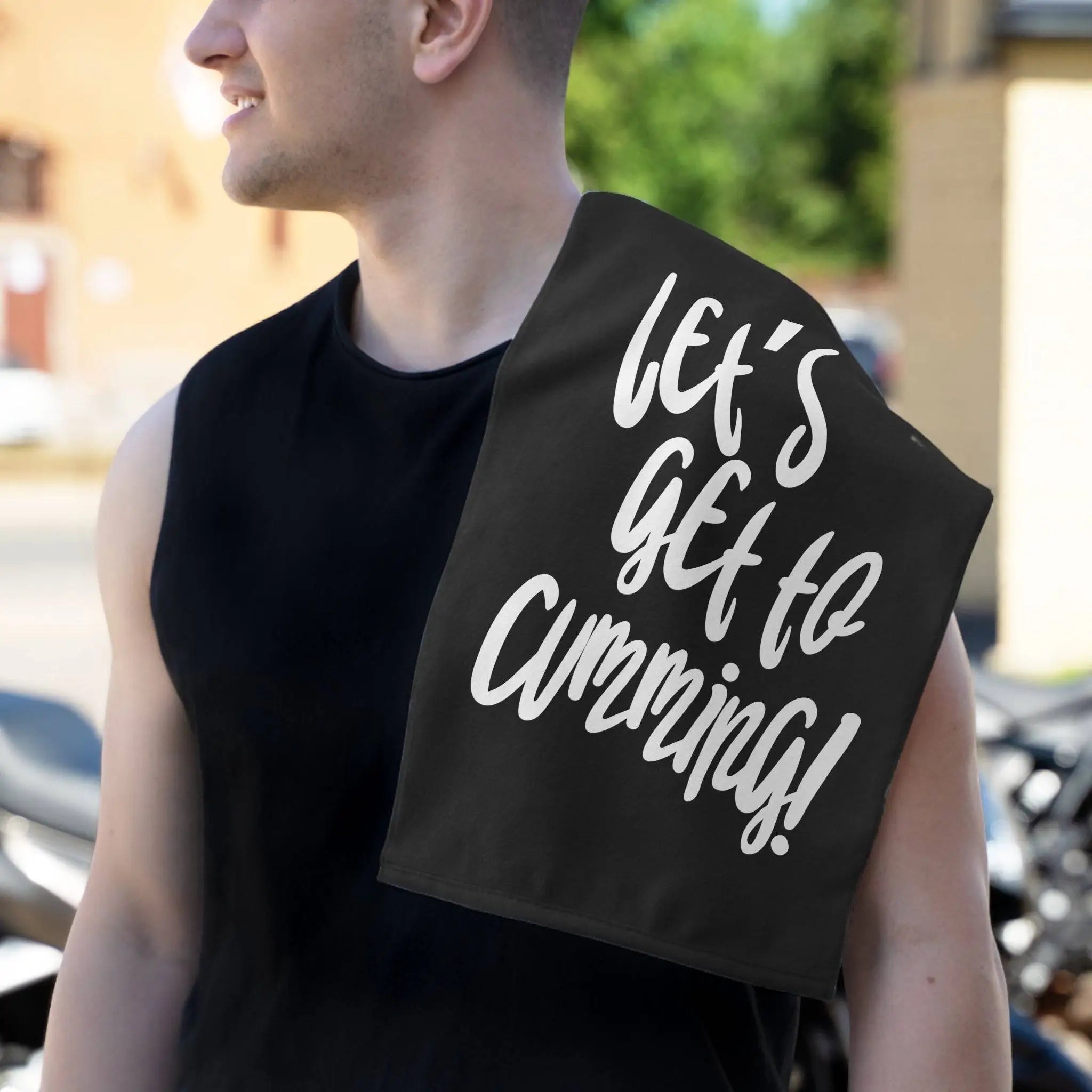 Let’s Get to Cumming! Black | Mix & Match Soft Sex Towels | Flirty Lovers’ Gifts