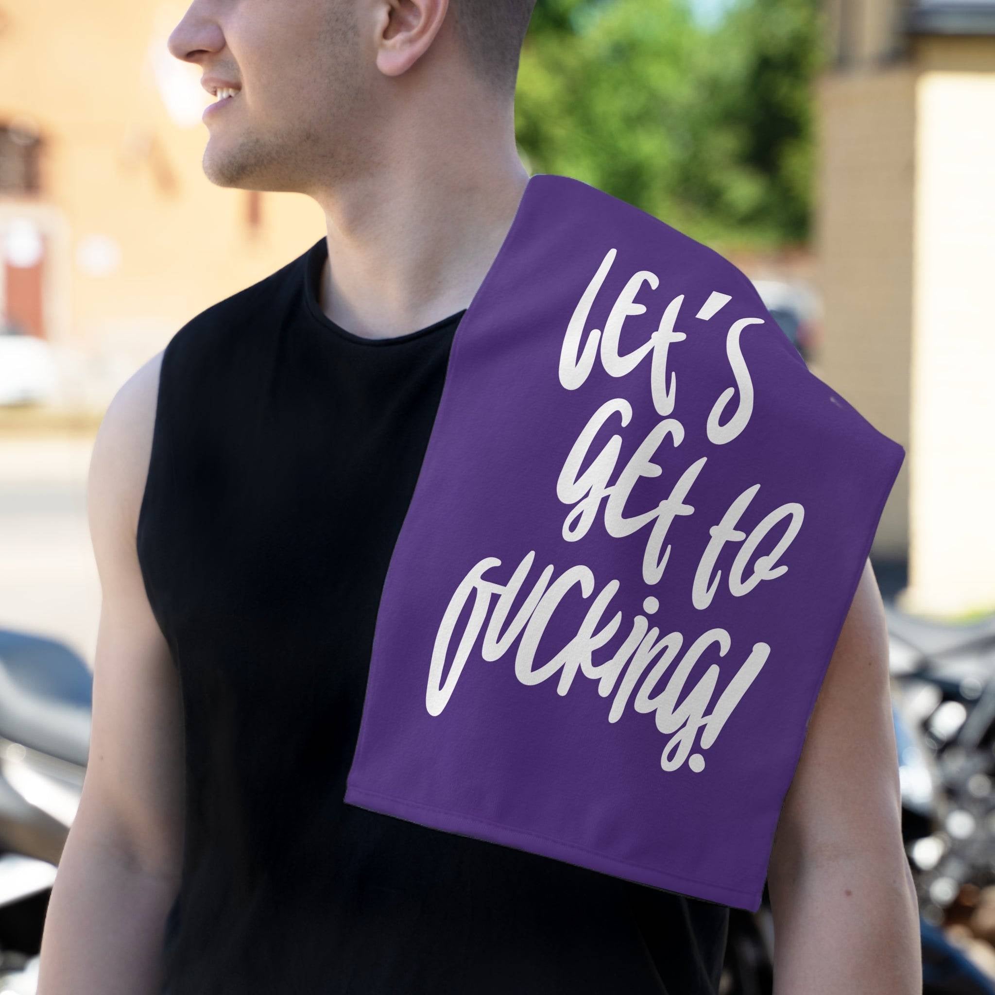 Let’s Get to Fucking! Purple Mix & Match Soft Sex Towels | Flirty Lovers’ Gifts