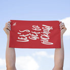 Let’s Get to Fucking! Red Mix & Match Soft Sex Towels | Flirty Lovers’ Gifts