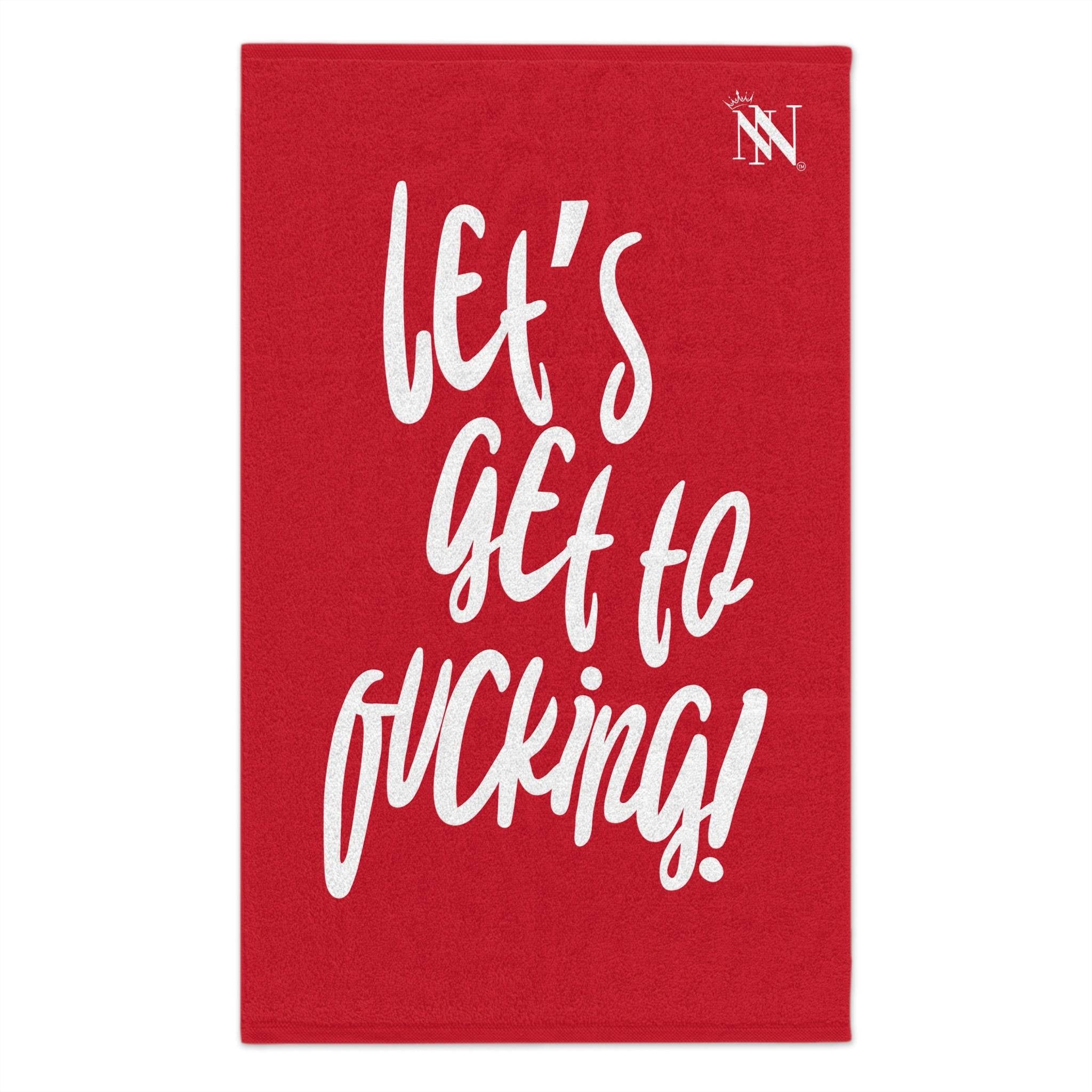 Let’s Get to Fucking! Red Mix & Match Soft Sex Towels | Flirty Lovers’ Gifts