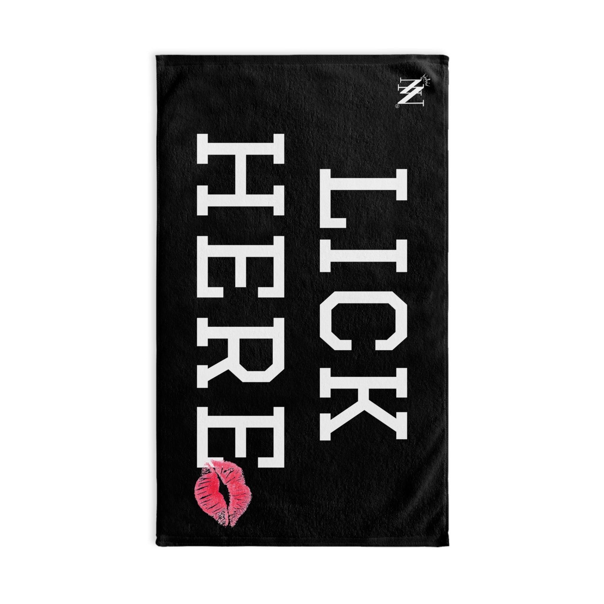 Lick Here Lips Kiss Black | Mix & Match Original Fun-Flirty Lovers’ Towel