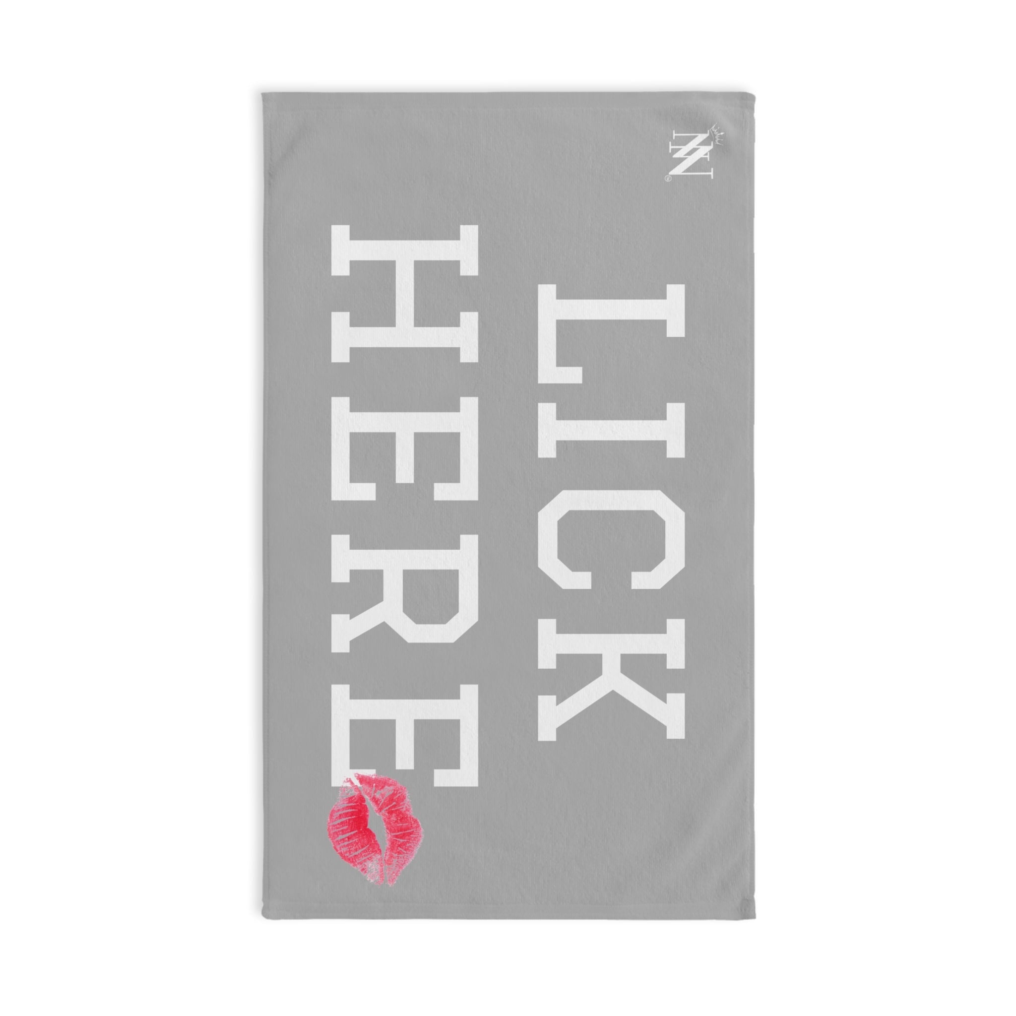 Lick Here Lips Kiss Light Grey | Mix & Match Original Fun-Flirty Lovers’ Towel