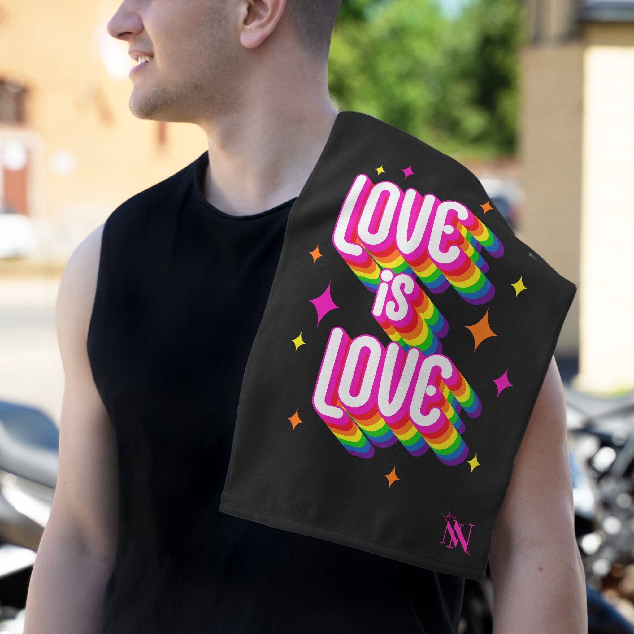 Love is Love Black Mix Match Soft Sex Towels | Flirty Lovers’ Gifts