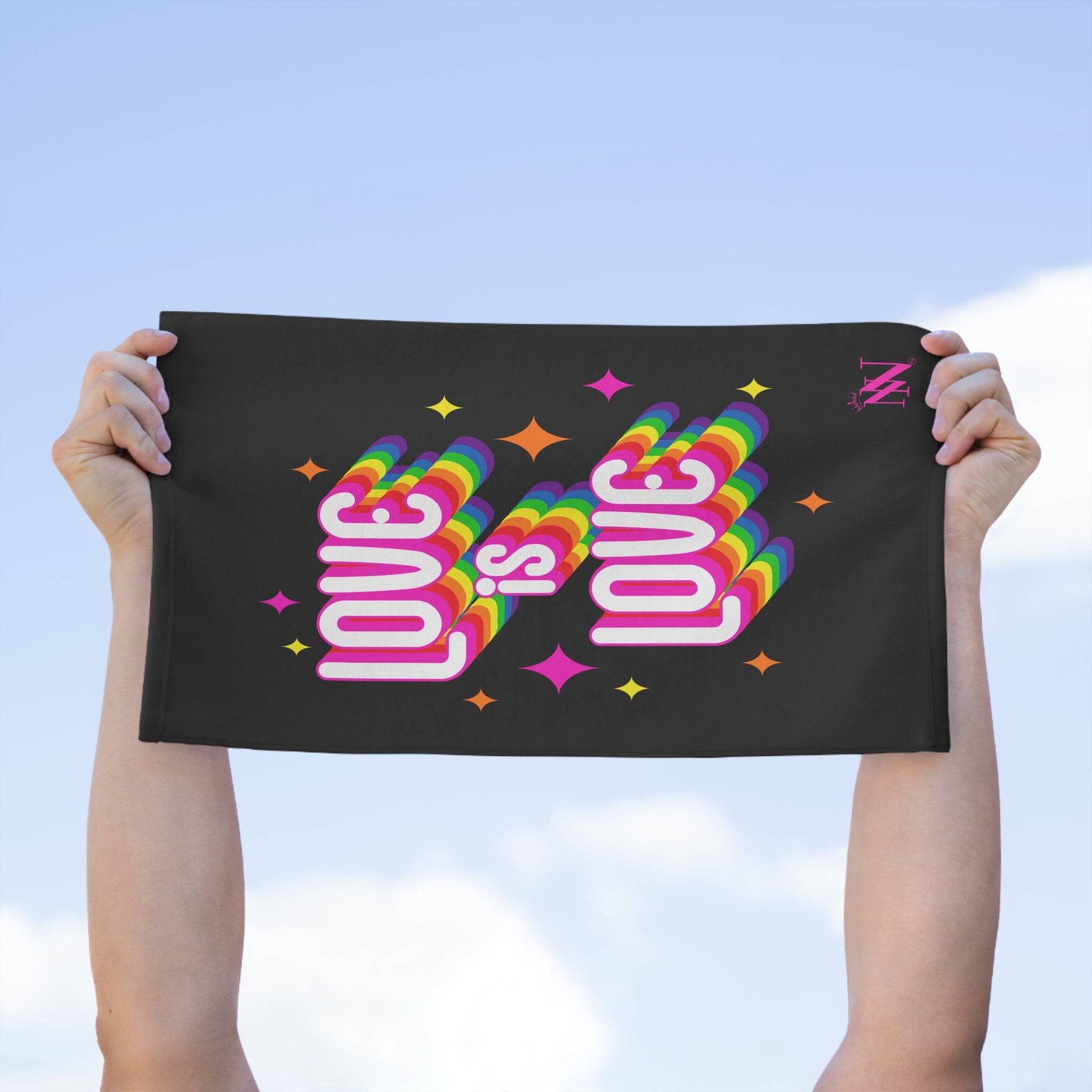 Love is Love Black Mix Match Soft Sex Towels | Flirty Lovers’ Gifts