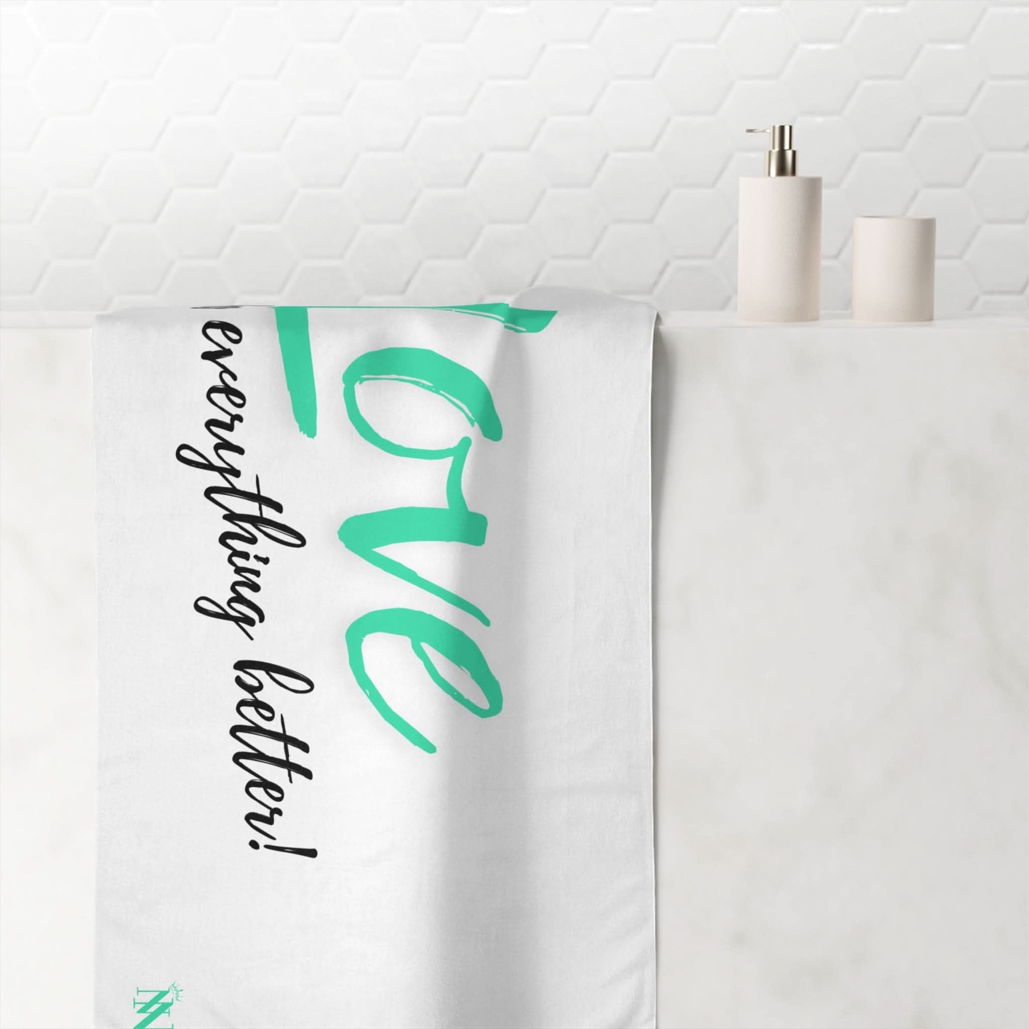 Love Makes Everything Better! Fun XL Cum Towel | Bold & Sexy Stylish