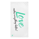 Love Makes Everything Better! Fun XL Cum Towel | Bold & Sexy Stylish