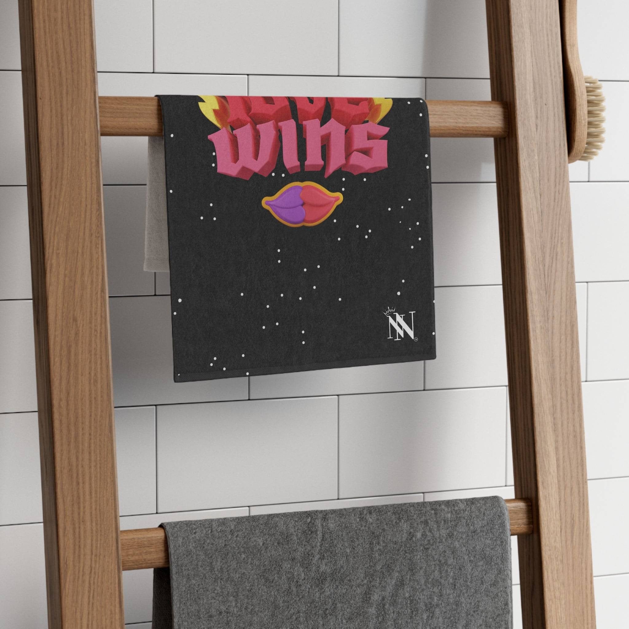 Love Wins Black Mix Match Soft Sex Towels | Flirty Lovers’ Gifts