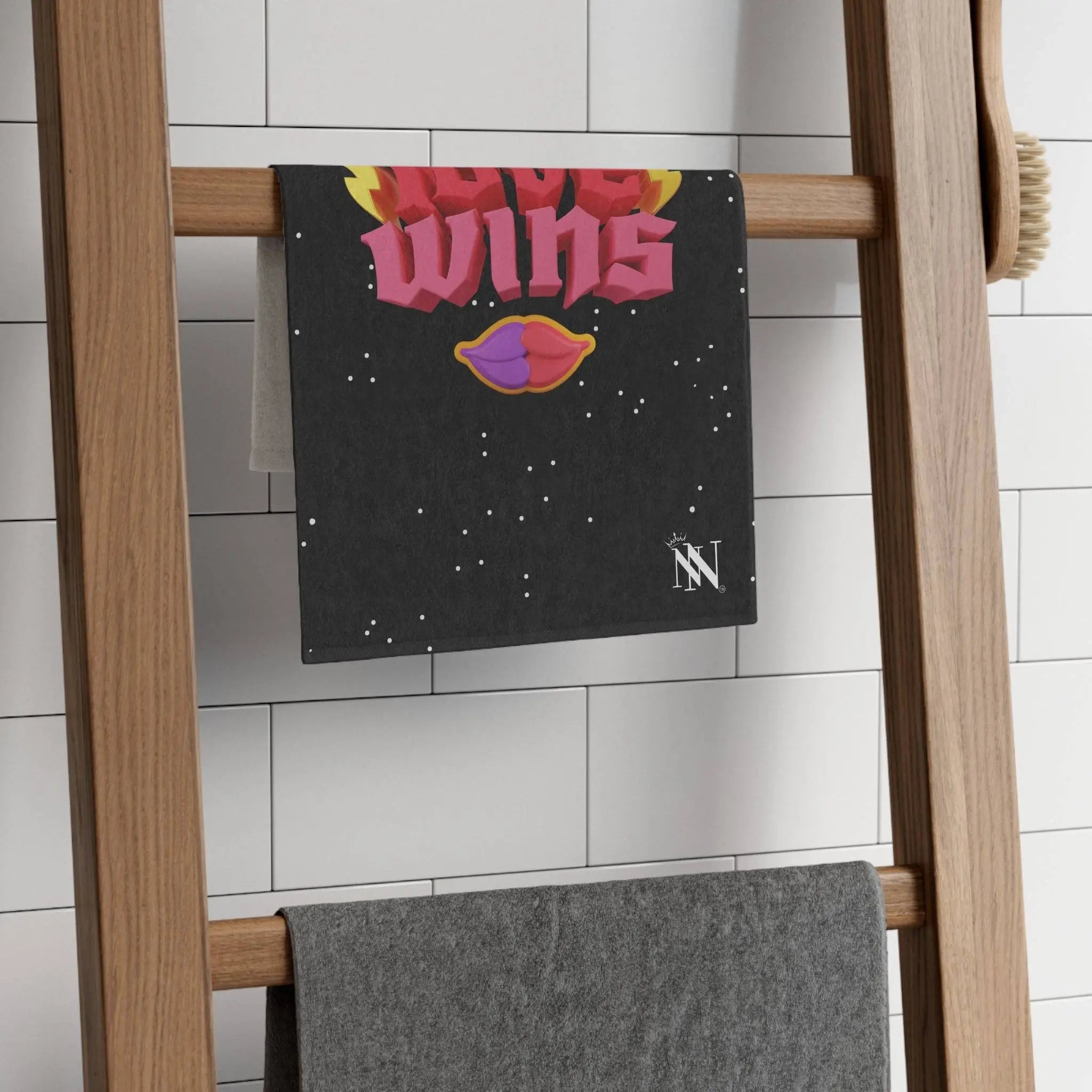 Love Wins Black Mix Match Soft Sex Towels | Flirty Lovers’ Gifts