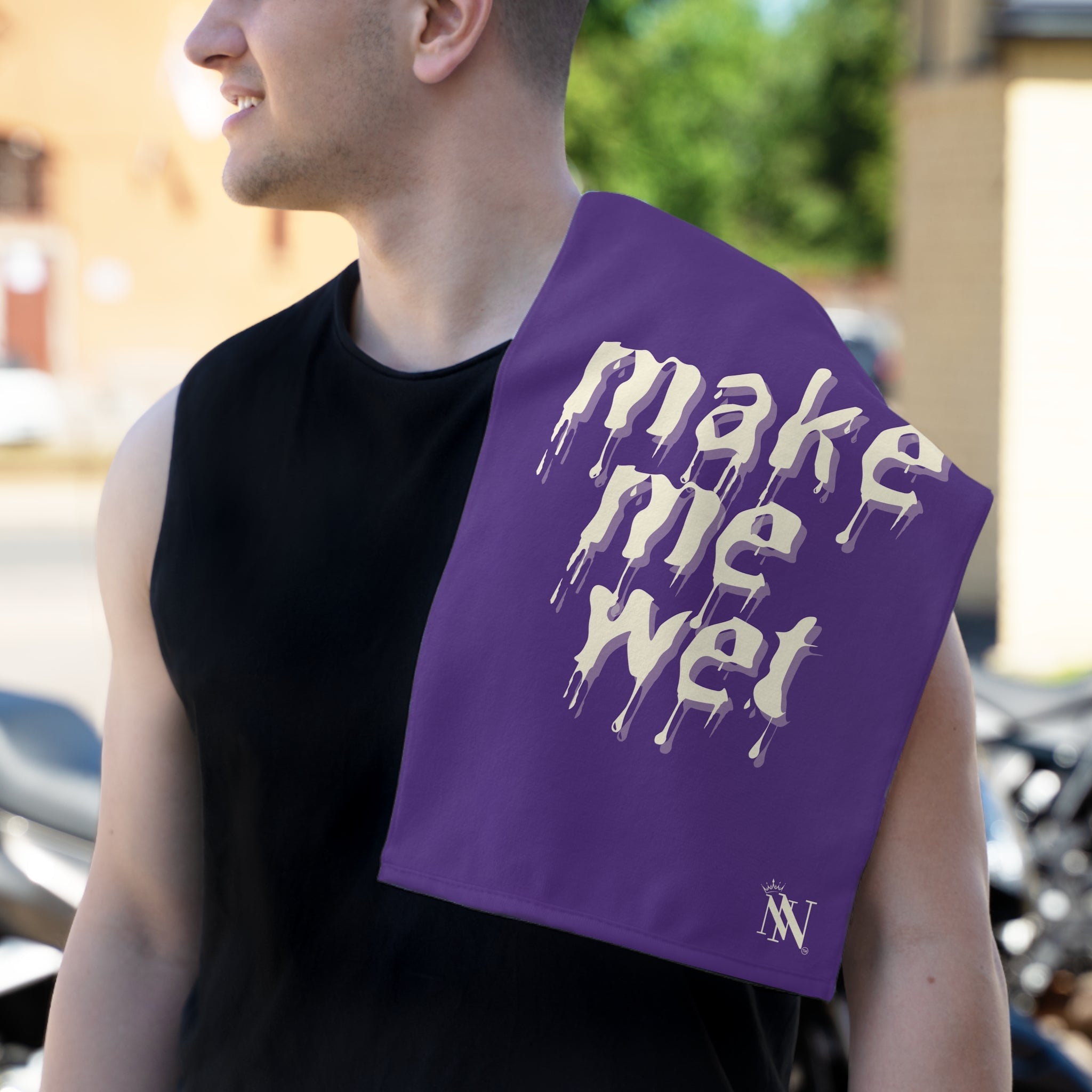 Make Me Wet Purple | Mix & Match Soft Fun-Flirty Lovers’ Towels