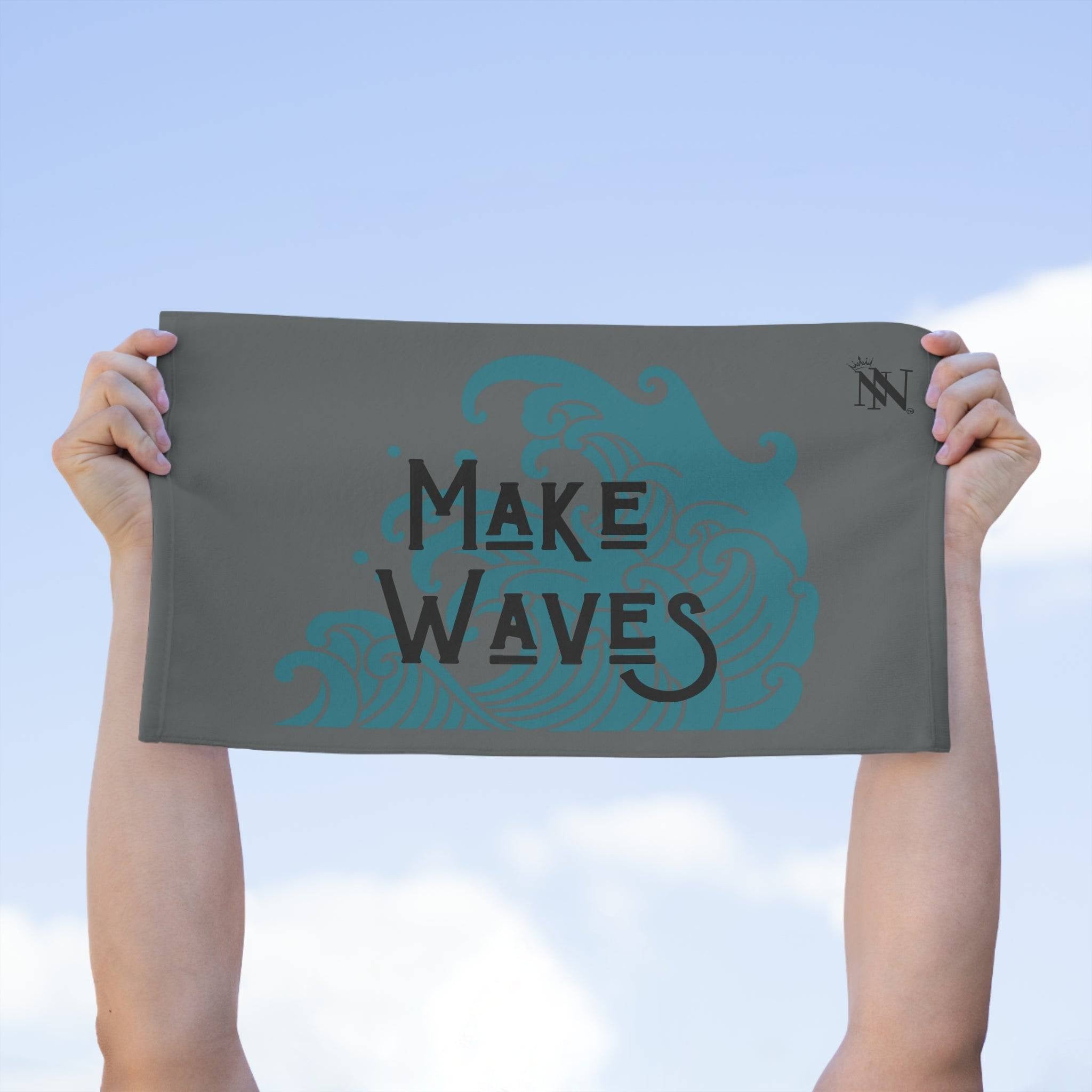 Make Waves Grey | Mix & Match Soft Fun-Flirty Lovers’ Towels