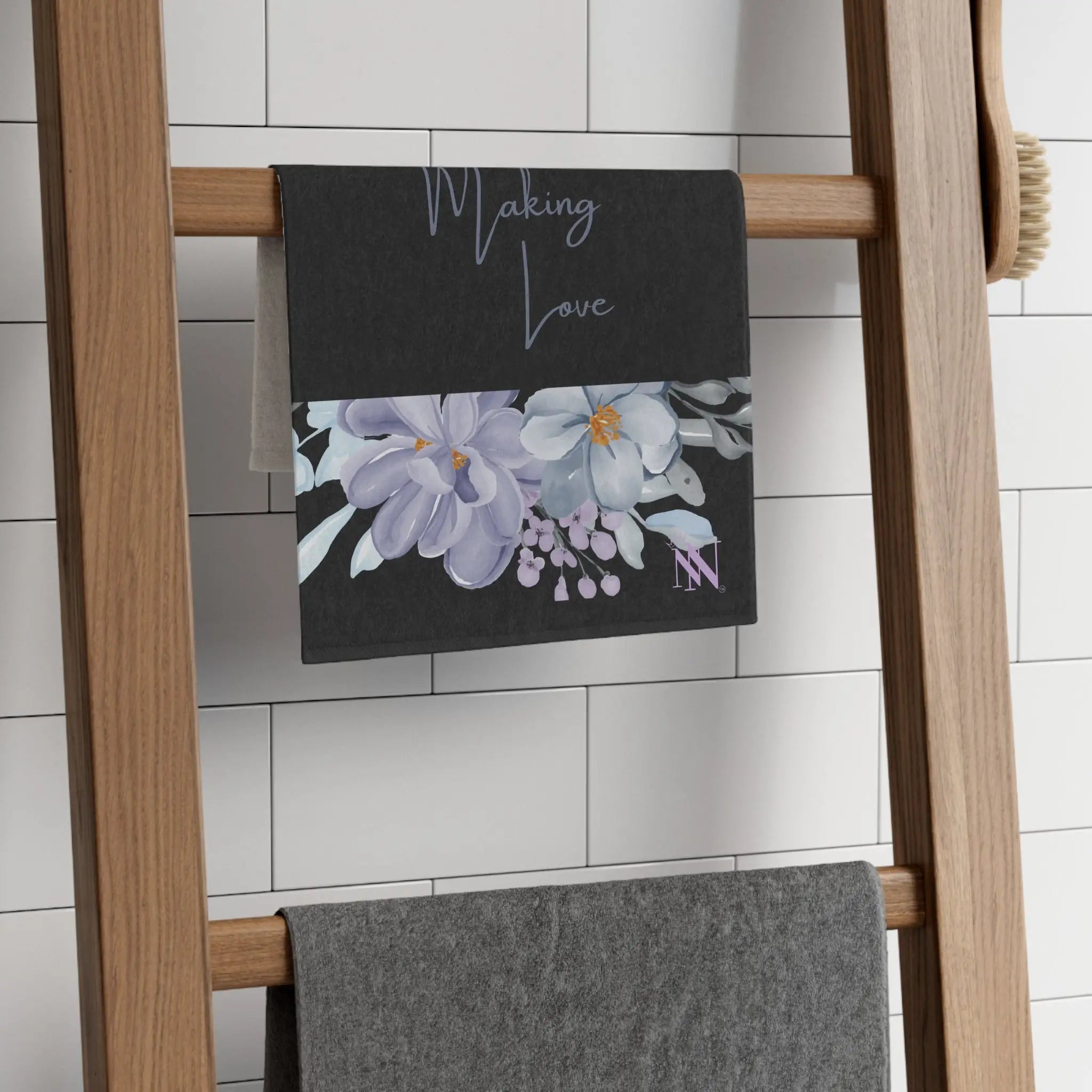 Making Love Floral Black Mix & Match Soft Fun-Flirty Lovers’ Towels
