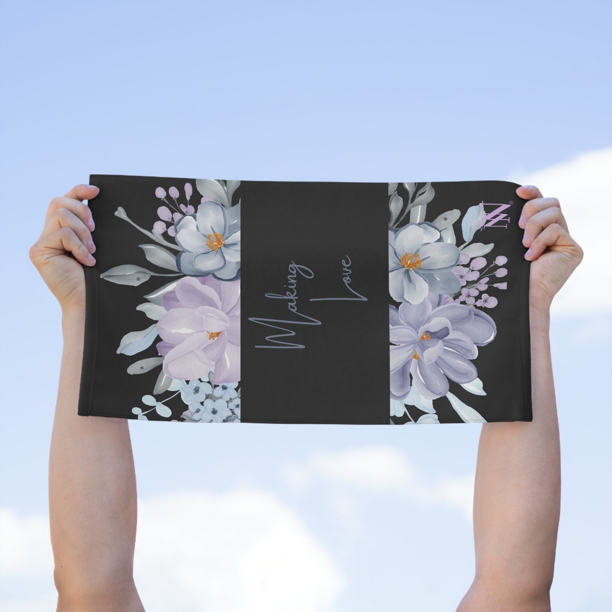 Making Love Floral Black Mix & Match Soft Fun-Flirty Lovers’ Towels