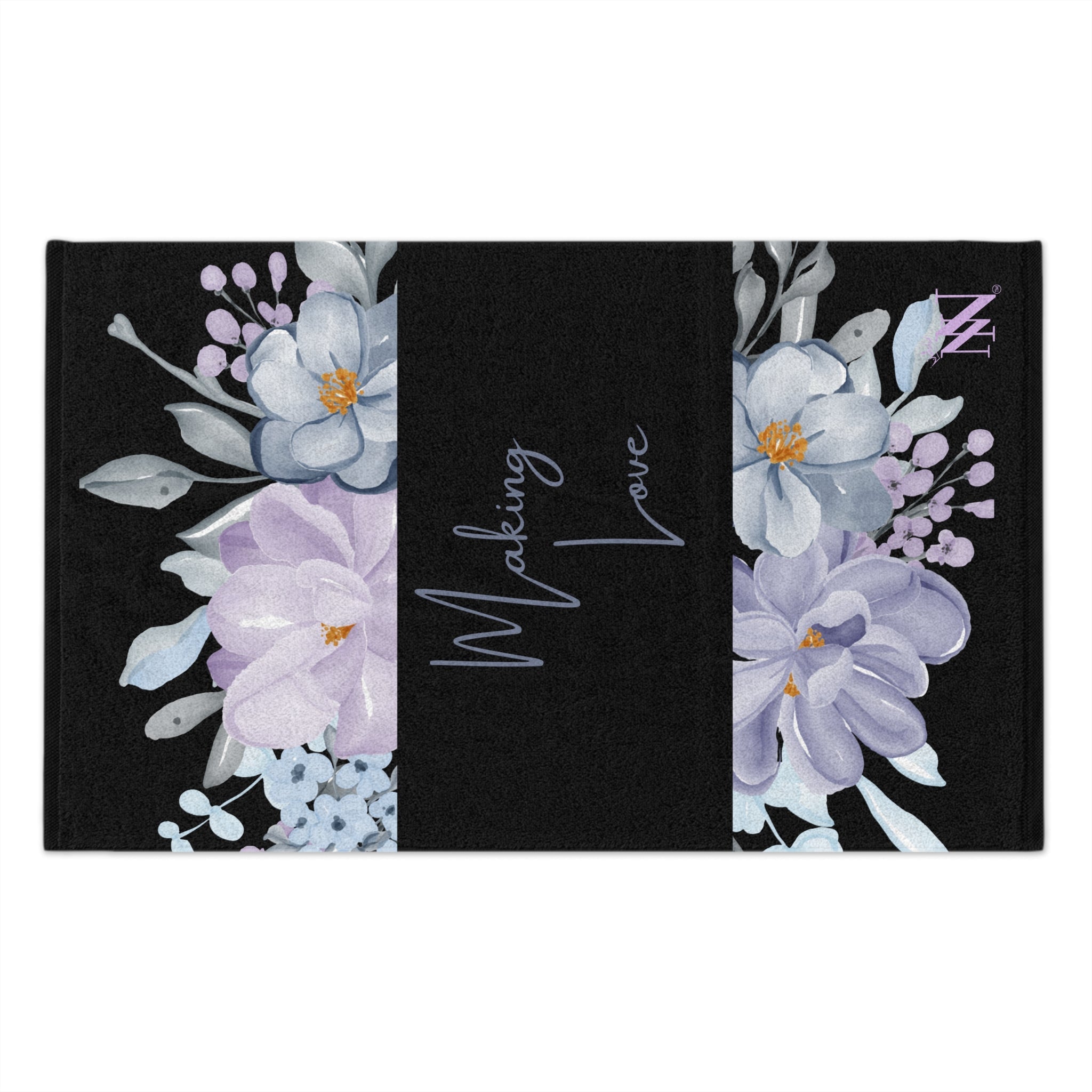 Making Love Floral Black Mix & Match Soft Fun-Flirty Lovers’ Towels