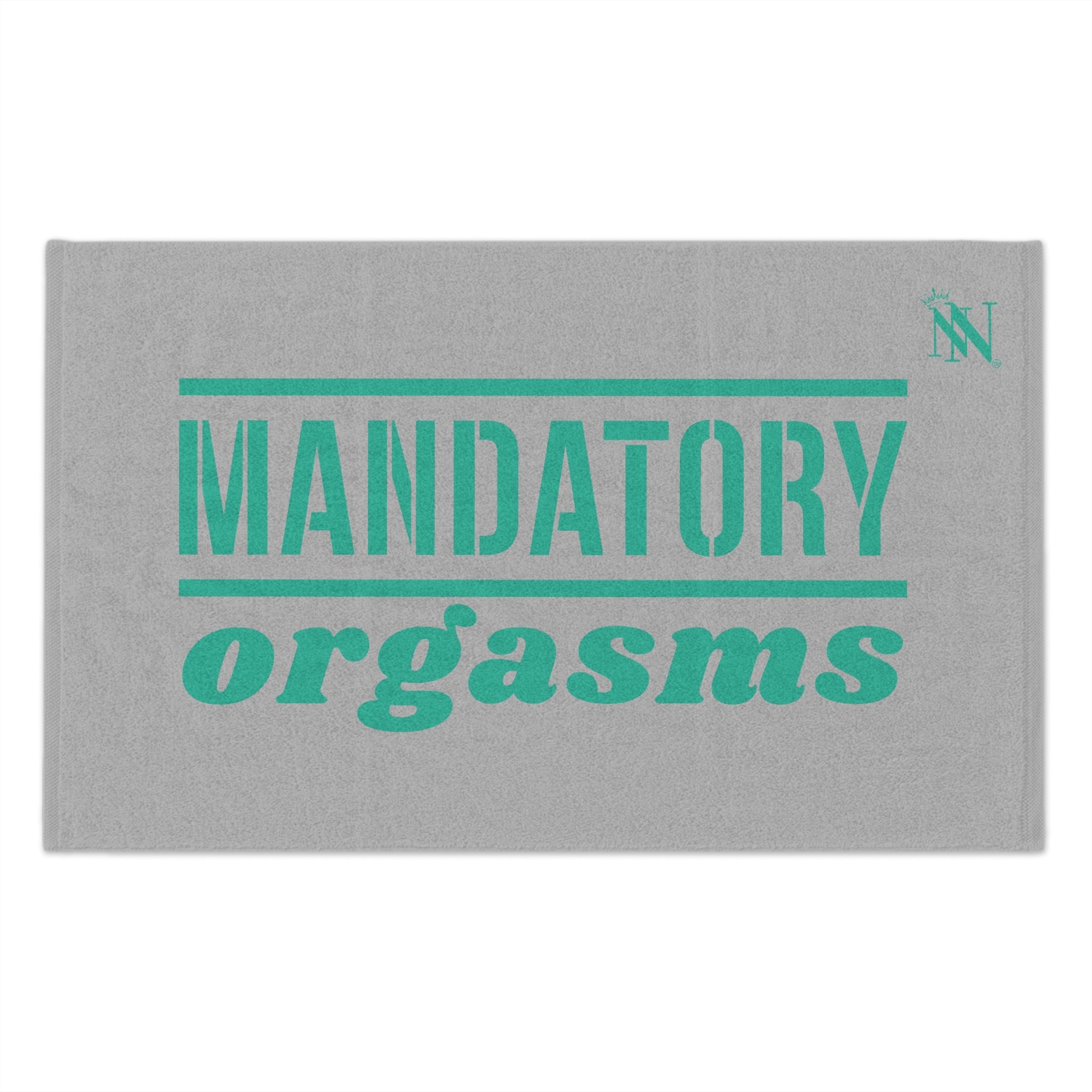 Mandatory Orgasms Light Grey | Mix & Match Soft Fun-Flirty Lovers’ Towels
