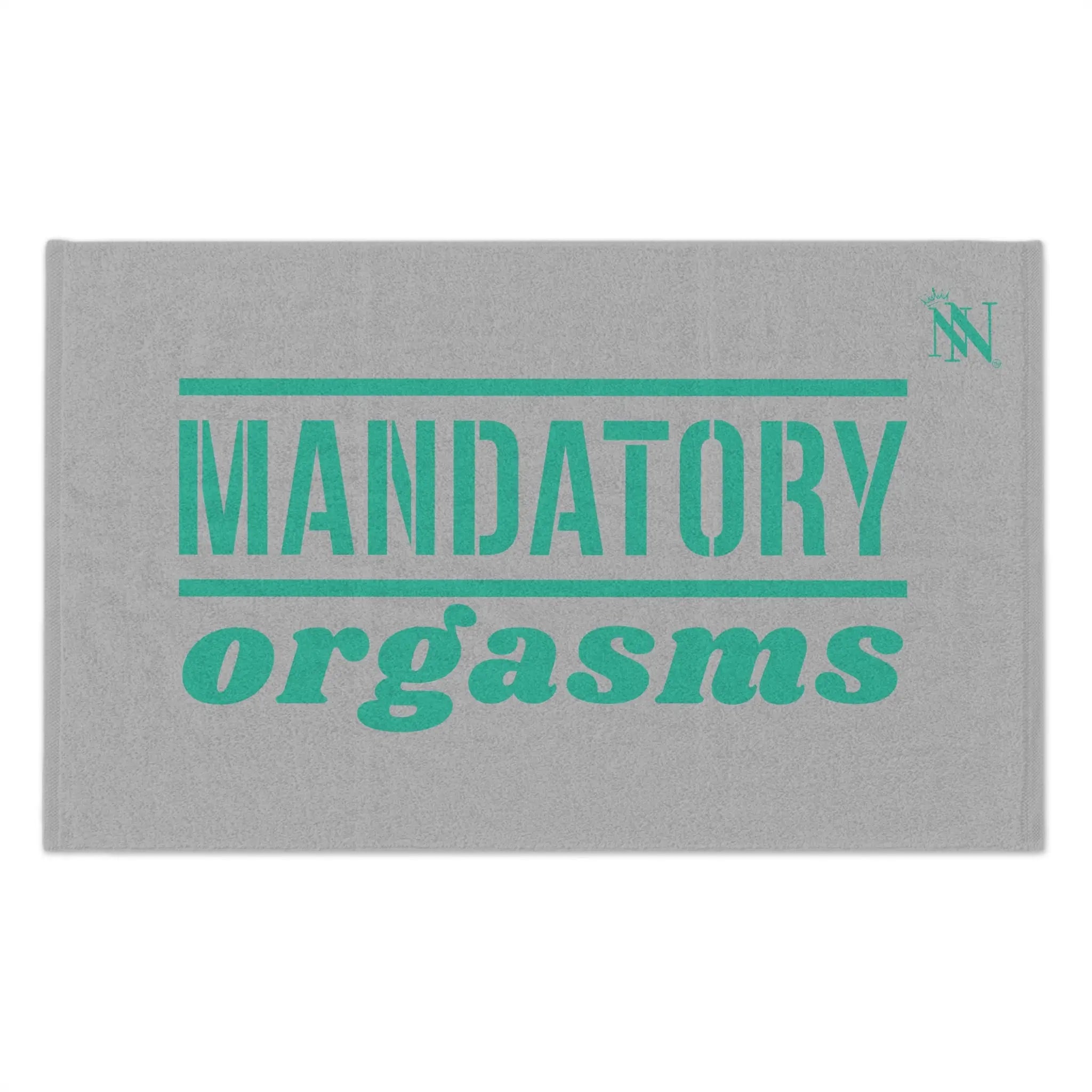 Mandatory Orgasms Light Grey | Mix & Match Soft Fun-Flirty Lovers’ Towels