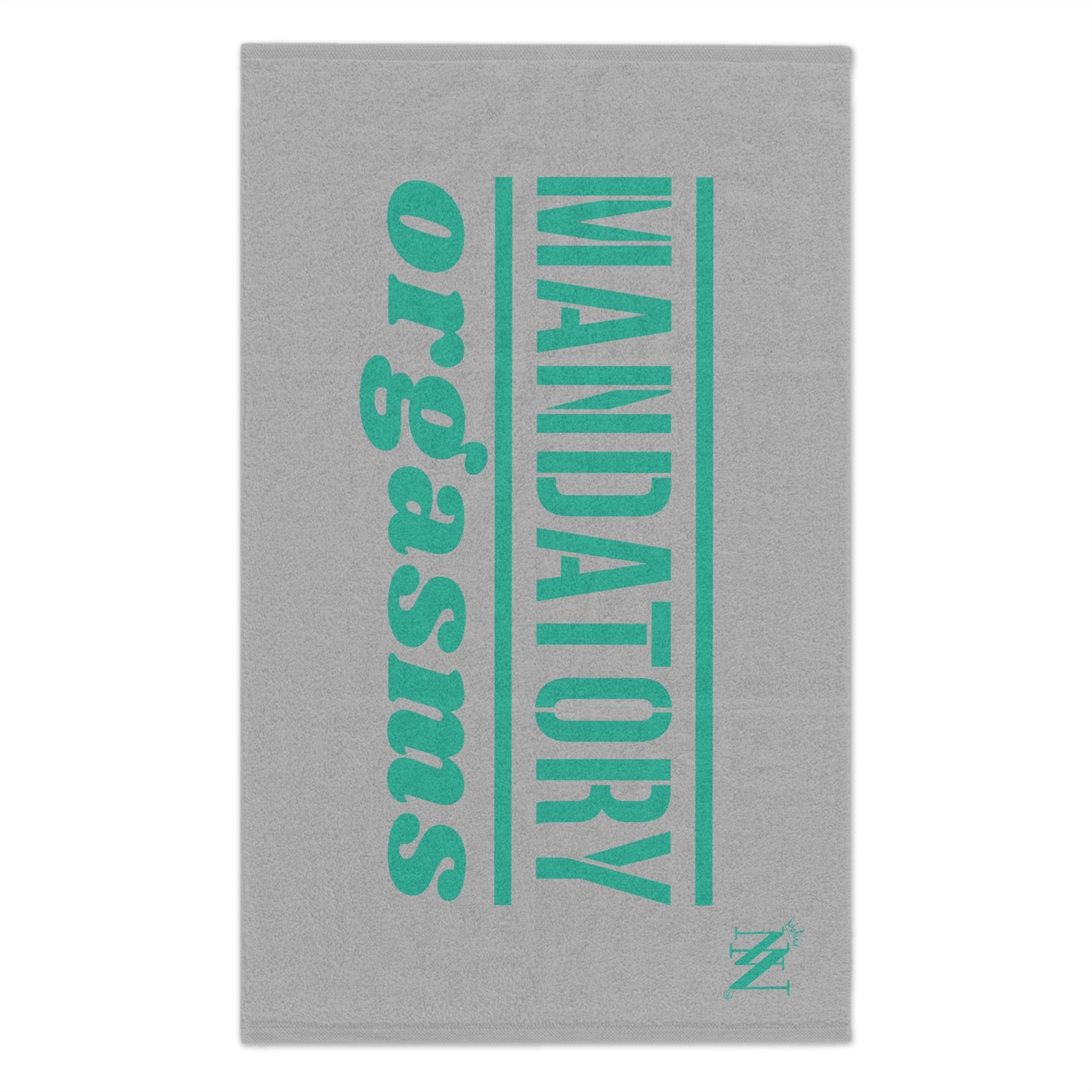 Mandatory Orgasms Light Grey | Mix & Match Soft Fun-Flirty Lovers’ Towels