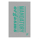 Mandatory Orgasms Light Grey | Mix & Match Soft Fun-Flirty Lovers’ Towels