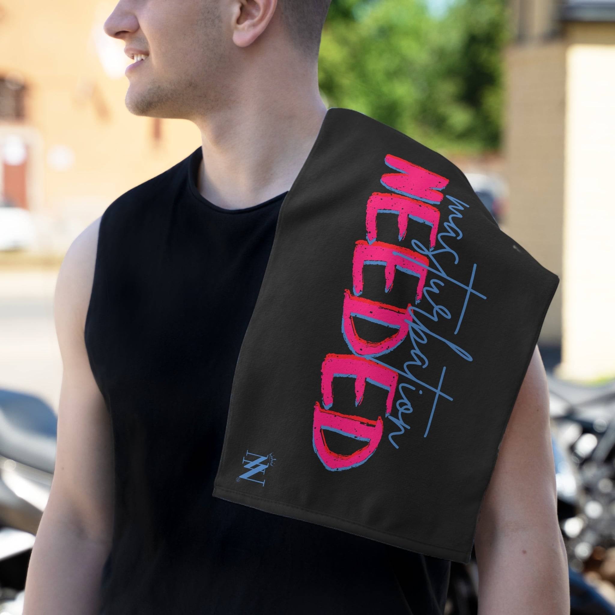 Masturbation Needed Black | Mix & Match Soft Sex Towels | Flirty Lovers’ Gifts