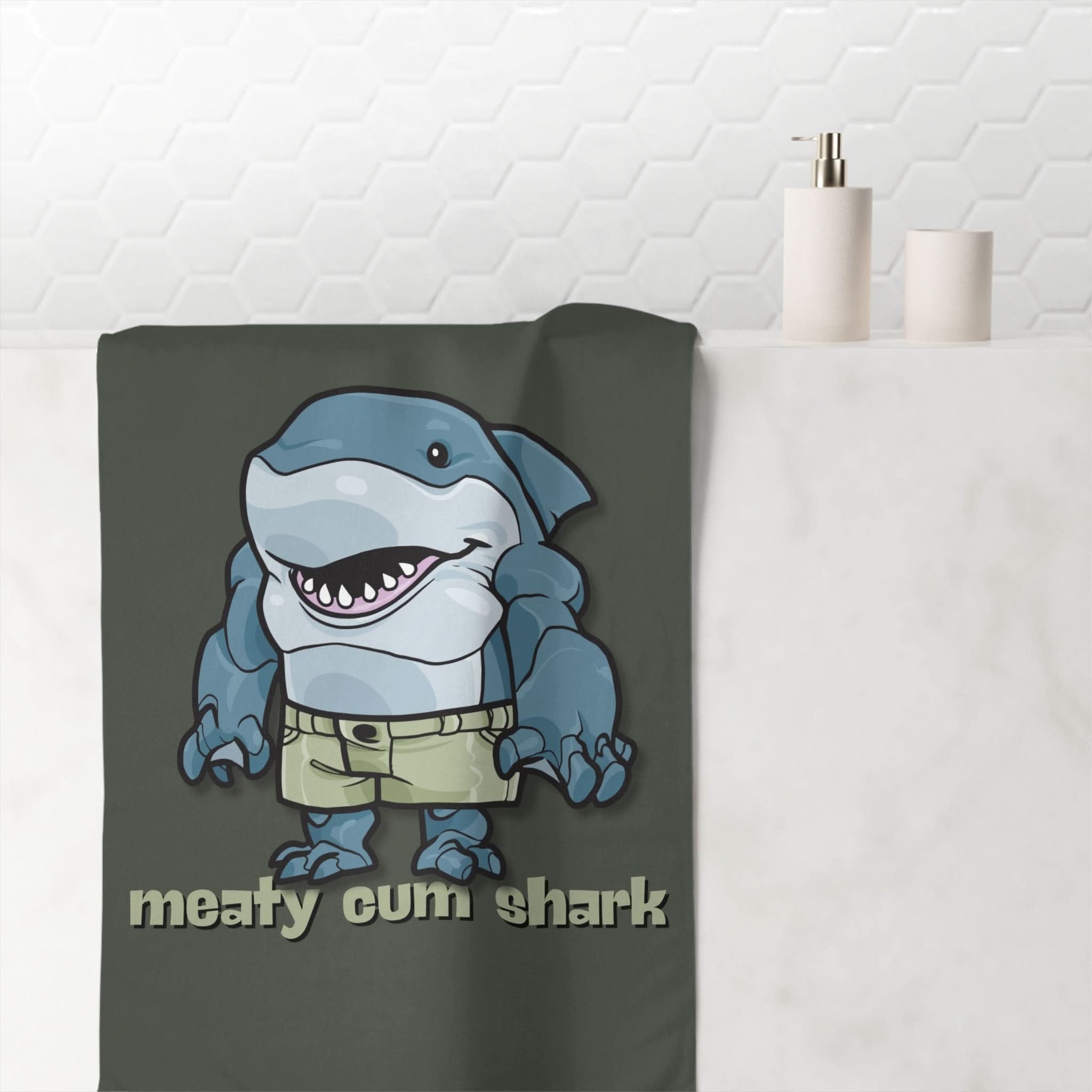Meaty Cum Shark XL Cum Towel | Big Bold & Stylish