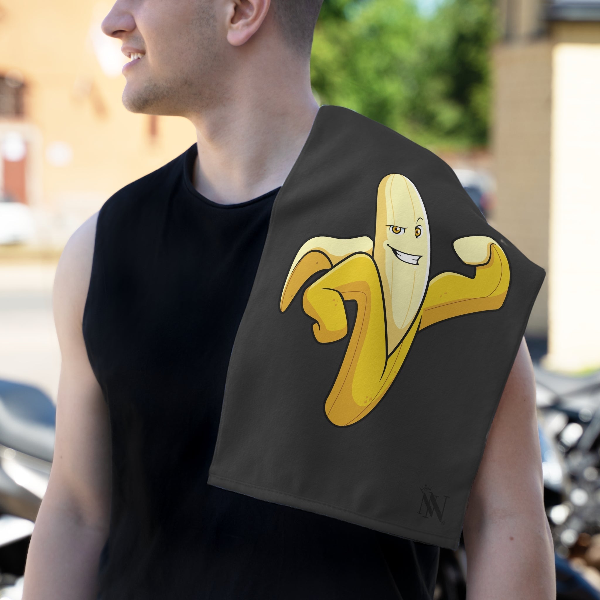 Mighty Banana Dark Grey | Mix & Match Soft Fun-Flirty Lovers’ Towels