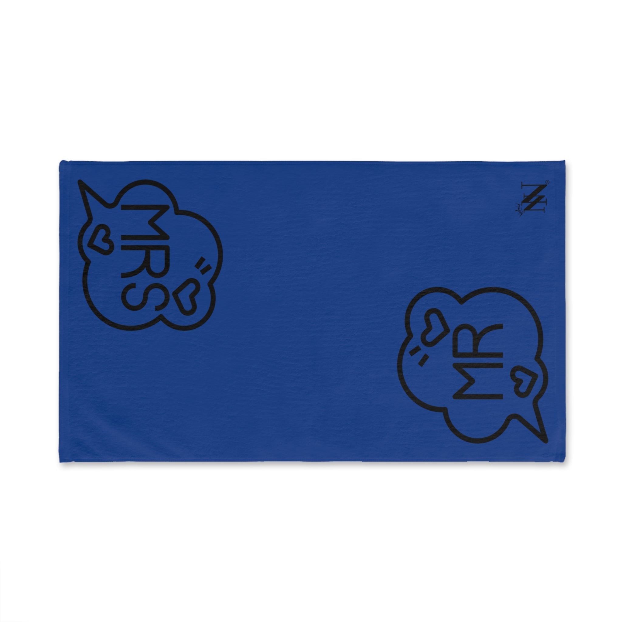 Mr. Mrs. Caption Shareable Blue | Mix & Match Classic Fun-Flirty Lovers’ Towels