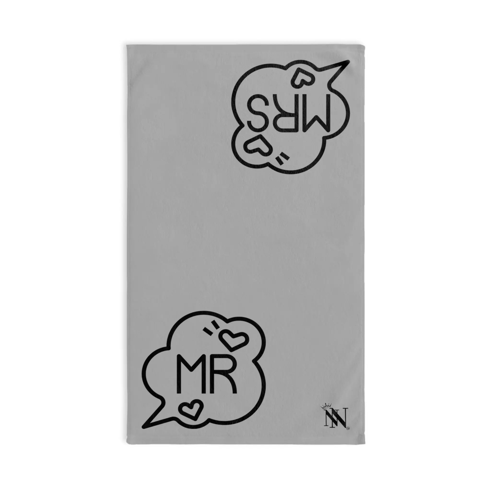 Mr. Mrs. Caption Shareable Light Grey | Mix & Match Classic Fun-Flirty Lovers’ Towels