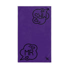 Mr. Mrs. Caption Shareable Purple | Mix & Match Classic Fun-Flirty Lovers’ Towels