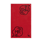 Mr. Mrs. Caption Shareable Red | Mix & Match Classic Fun-Flirty Lovers’ Towels