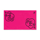 Mr. Mrs. Caption Shareable Signature Pink | Mix & Match Classic Fun-Flirty Lovers’ Towels