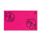 Mr. Mrs. Caption Shareable Signature Pink | Mix & Match Classic Fun-Flirty Lovers’ Towels