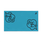 Mr. Mrs. Caption Shareable Turquoise | Mix & Match Classic Fun-Flirty Lovers’ Towels